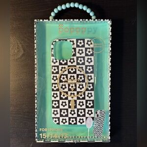 XO Poppy Black and White Floral iPhone Case